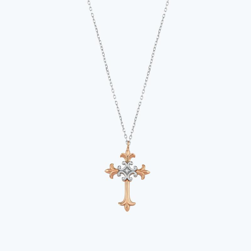 Kreuz Silber Diamantkette