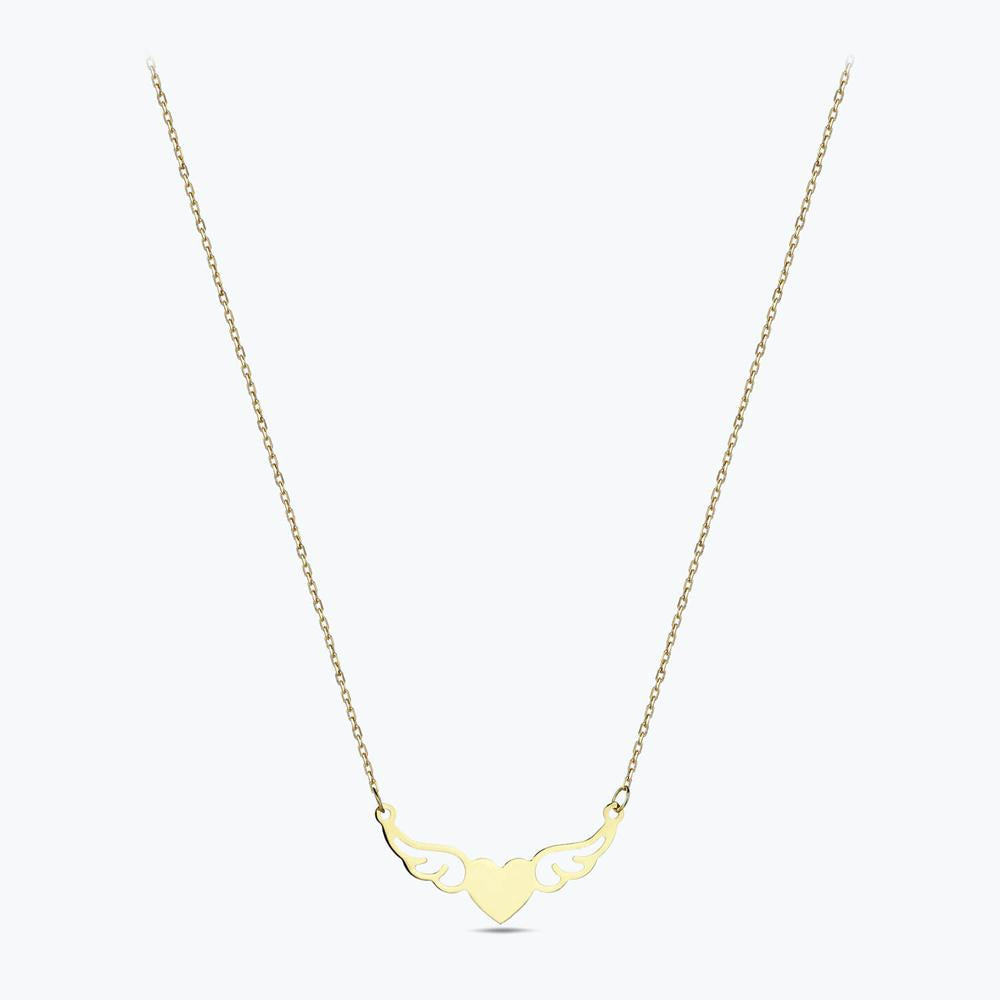Winged Heart Gold Necklace