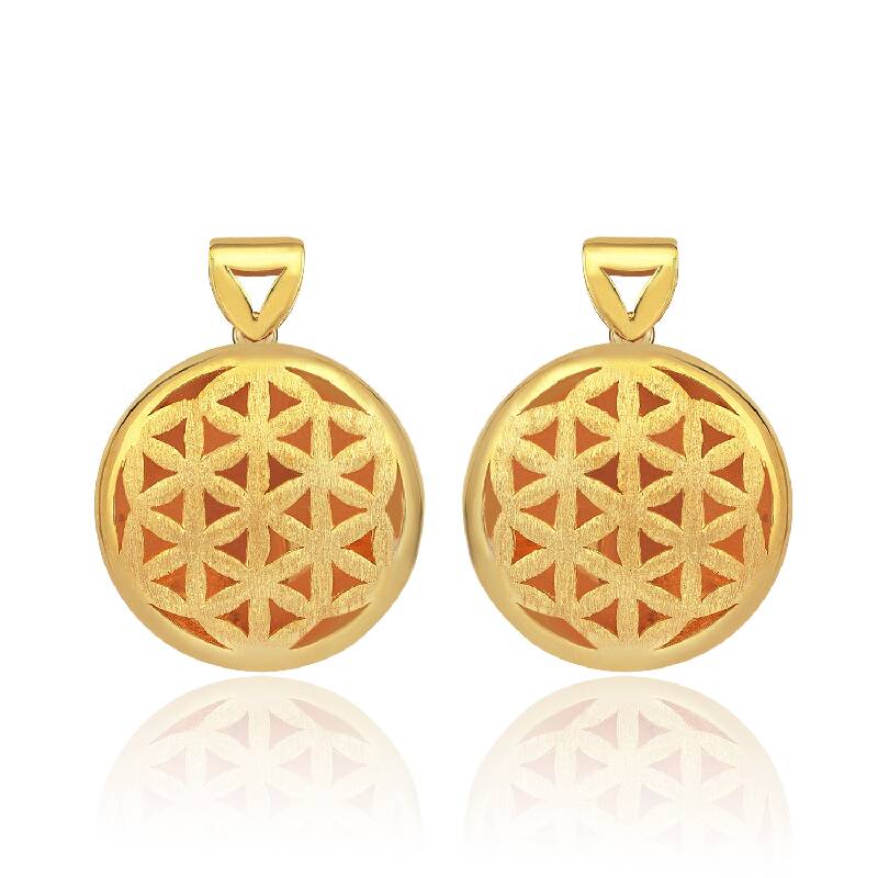 22K Flower of Life Gold Earrings