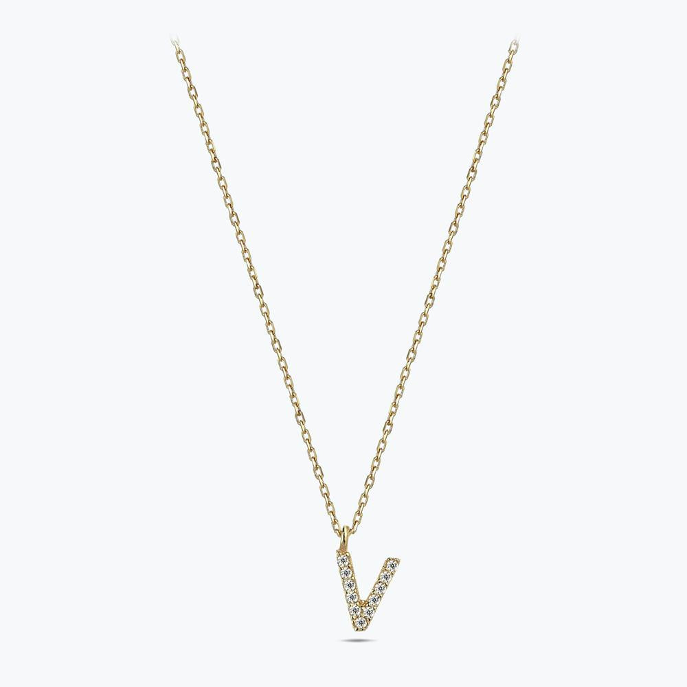 Collier Or Lettre V