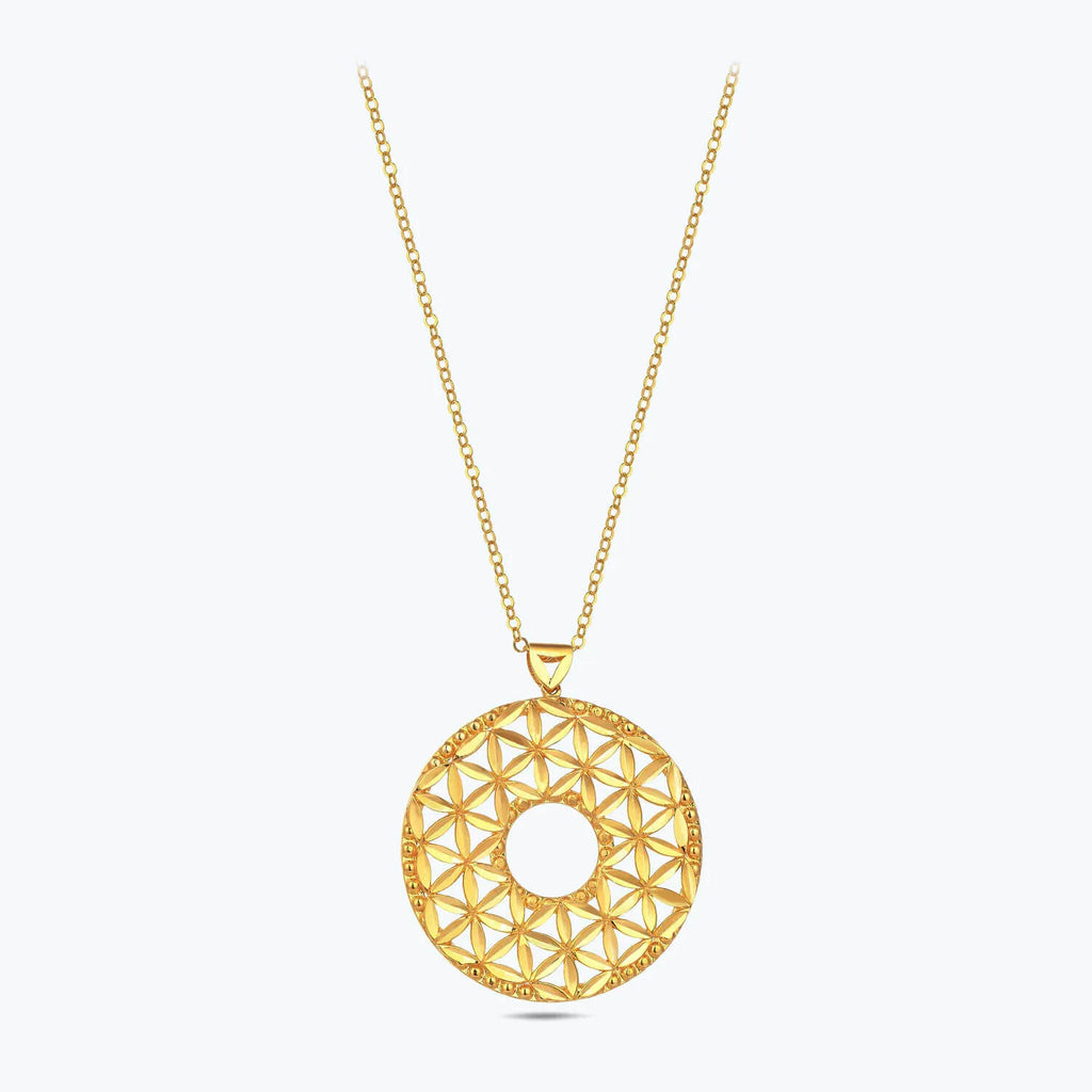 22K Flower of Lİfe Gold Necklace