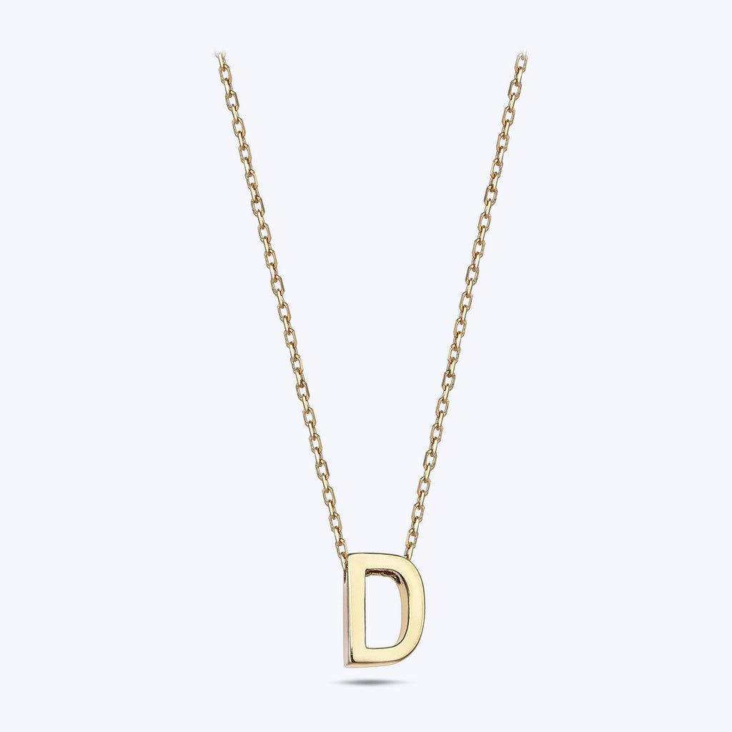 Letter D Gold Necklace