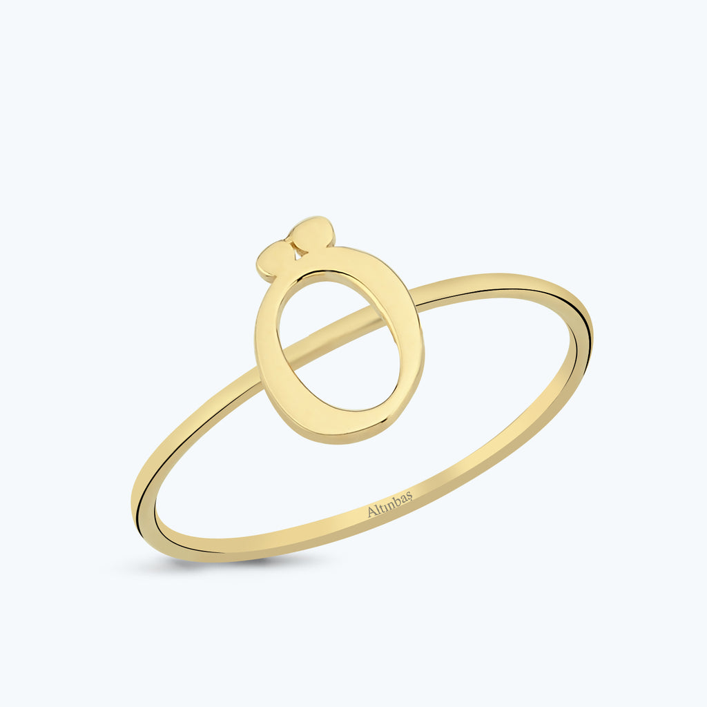 Letter Ö Gold Ring