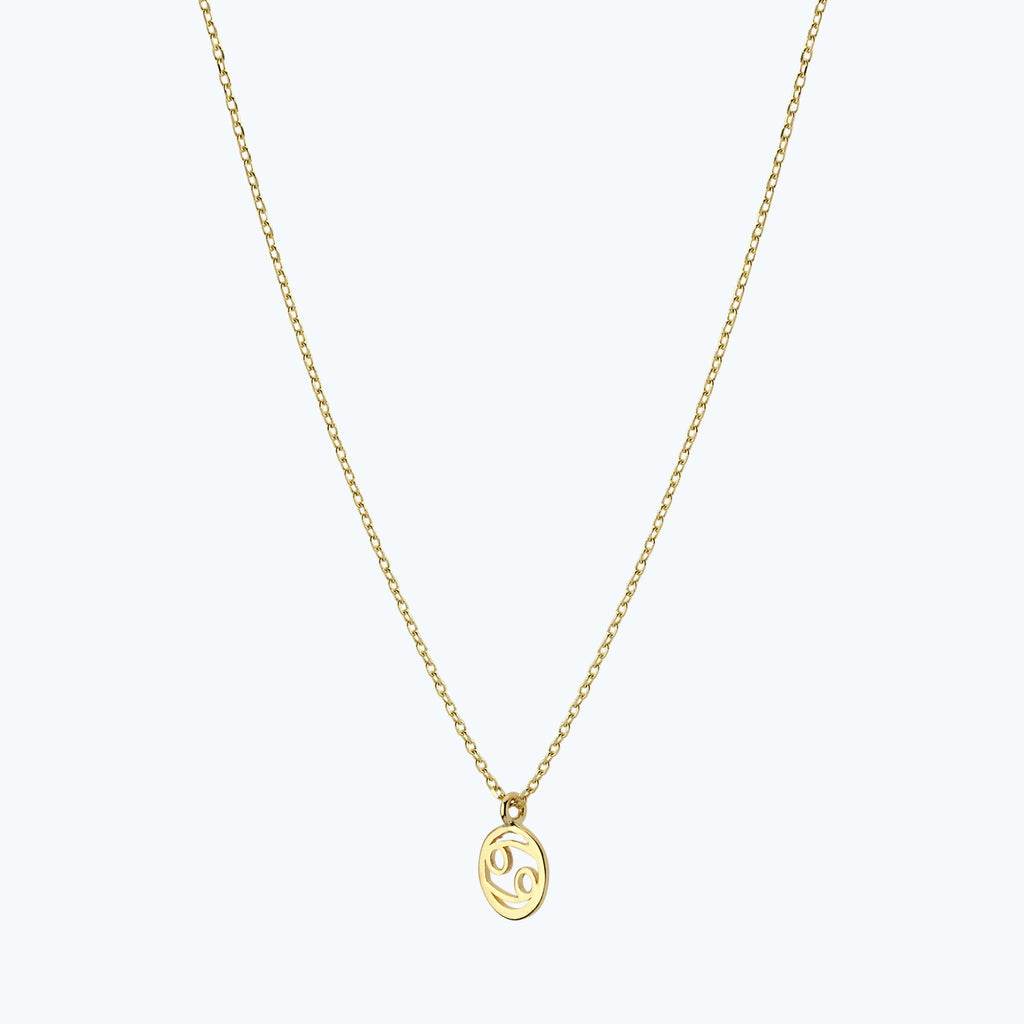 Zodiac Sign Cancer Gold Necklace